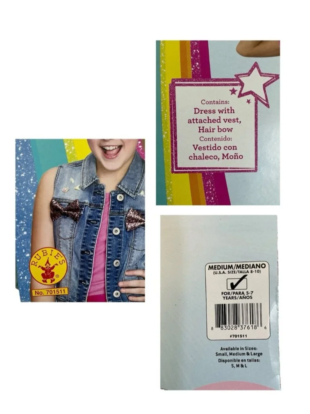 JoJo Siwa Boomerang Music Video Costume Nickelodeon Rubies Girls Medium (8-10)